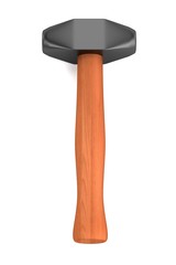 realistic 3d render of blacksmith hammer