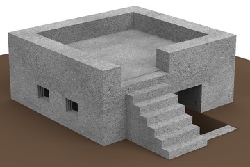 realistic 3d render of bunker