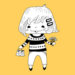 Little girl with flowers