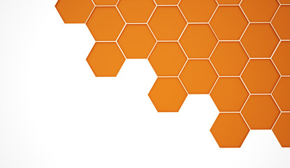 Abstract orange hexagonal background