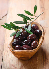 Fresh olives and olive oil