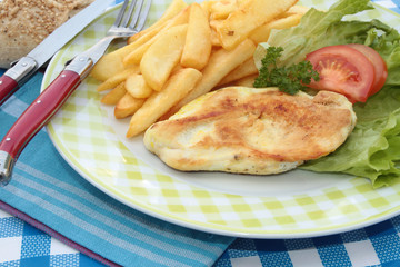 escalope de volaille et frites