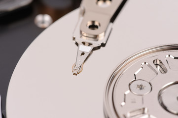 opened hard disk drive