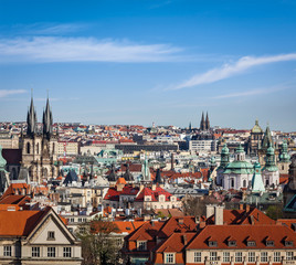 Naklejka na ściany i meble Aerial view of Prague