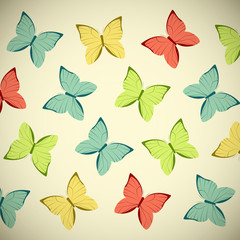 Retro butterflies background for Your design