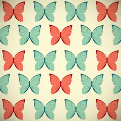 Retro butterflies background for Your design