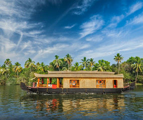Houseboat on Kerala backwaters, India