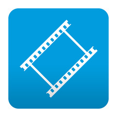 Etiqueta tipo app azul simbolo video