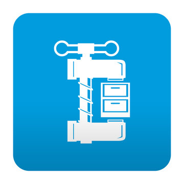 Etiqueta tipo app azul simbolo compresor de archivos