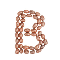 Coffee alphabet letter isolated on white