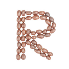 coffee alphabet letter isolated on white