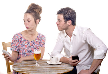 Couple  at the terrace of a cafe