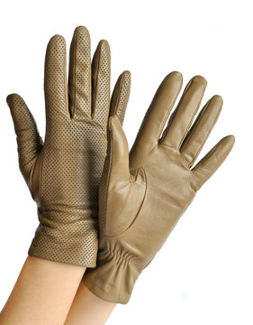 A Pair Of Elegant Women's Leather Gloves