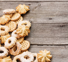 cookies on wooden background