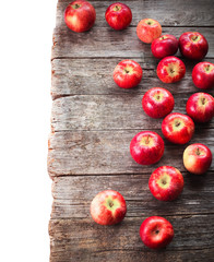 apples on wooden table