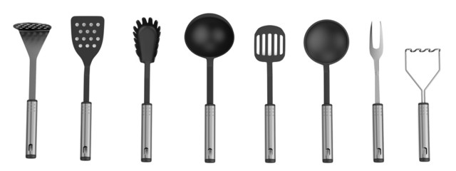 realistic 3d render of utensils