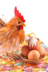 Easter, chicken, egg, isolated on a white background