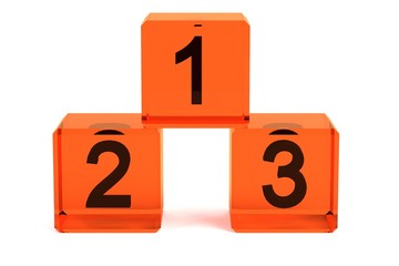 realistic 3d render of winner podium