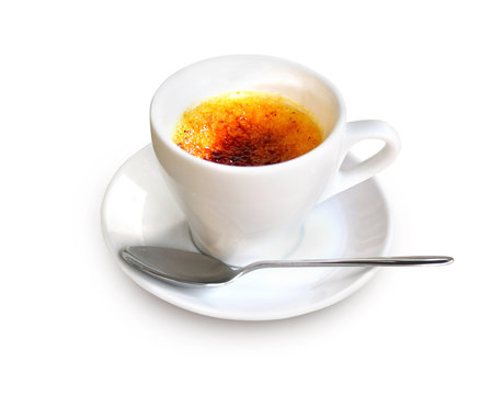 Creme Brulee in a coffee cup