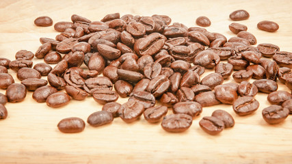 Coffee on grunge wooden background