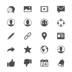 social network flat icons