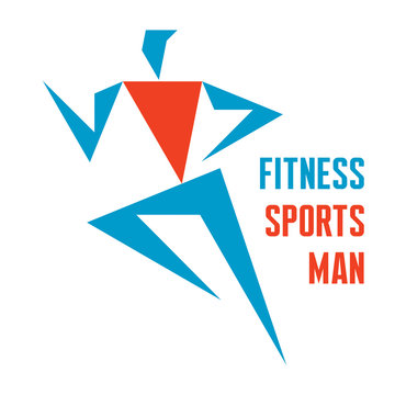 Fitness Sports Man - running man - vector logo sign