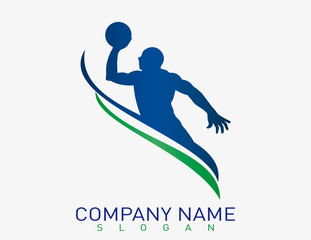 Basketball player logo