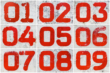 Collage of textural numbers