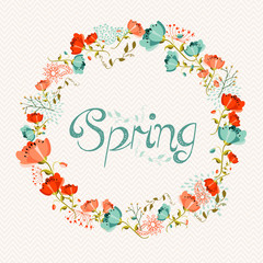 Spring wreath flower composition