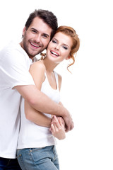 Fototapeta premium Cheerful happy young couple.