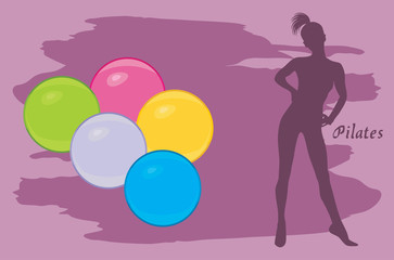 Pilates colored balls. Background