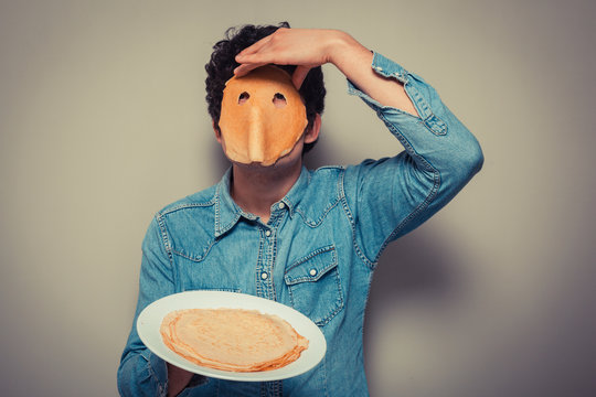 Man With Pancake On His Face