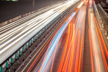 Obraz premium Busy Night Traffic Motion Blur