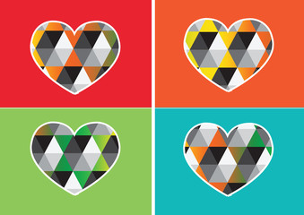 Heart Icon and Hearts symbol lines abstract idea design
