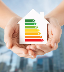 hands holding white paper house