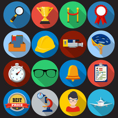 Flat Icons with long shadow set 3