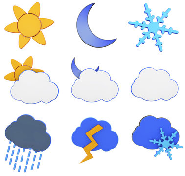 3d Weather icons