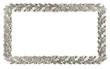 Silver rectangular frame of Laurel branches
