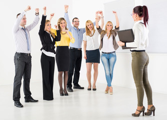 Obraz premium Successful Presentation in front of coworkers