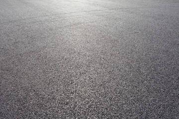 close-up horizontal view of new asphalt road
