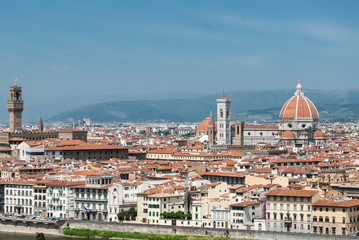 Fototapeta na wymiar Florence aerial cityscape, Tuscany, Italy