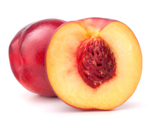 Nectarine fruit isolated on white background cutout