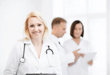Fototapeta premium female doctor with stethoscope