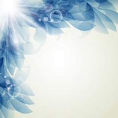 Abstract artistic Background with blue floral element