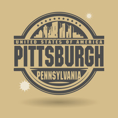 Stamp or label with text Pittsburgh, Pennsylvania inside