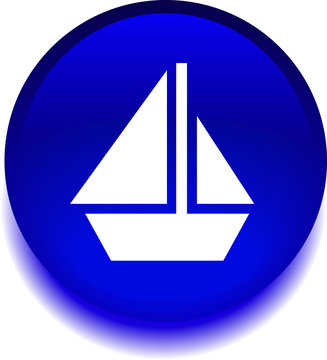 Круглый векторный знак с изображением яхты