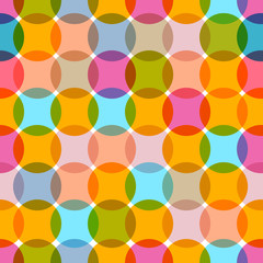 Seamless Retro Circles Colorful Background