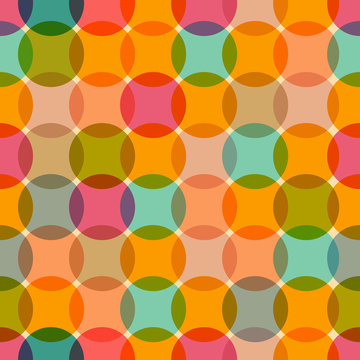 Seamless Retro Circles Colorful Background © mejn