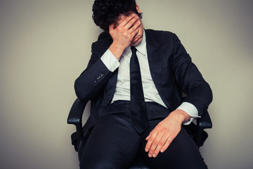 Sad and tired businessman
