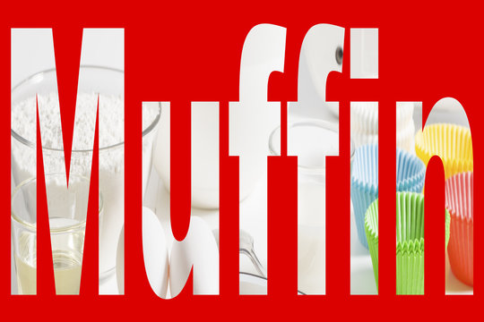 Schriftzug Muffin mit Hintergrundbild